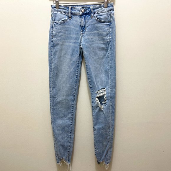 American Eagle Distressed Jeans sz 0 - Picture 1 of 10